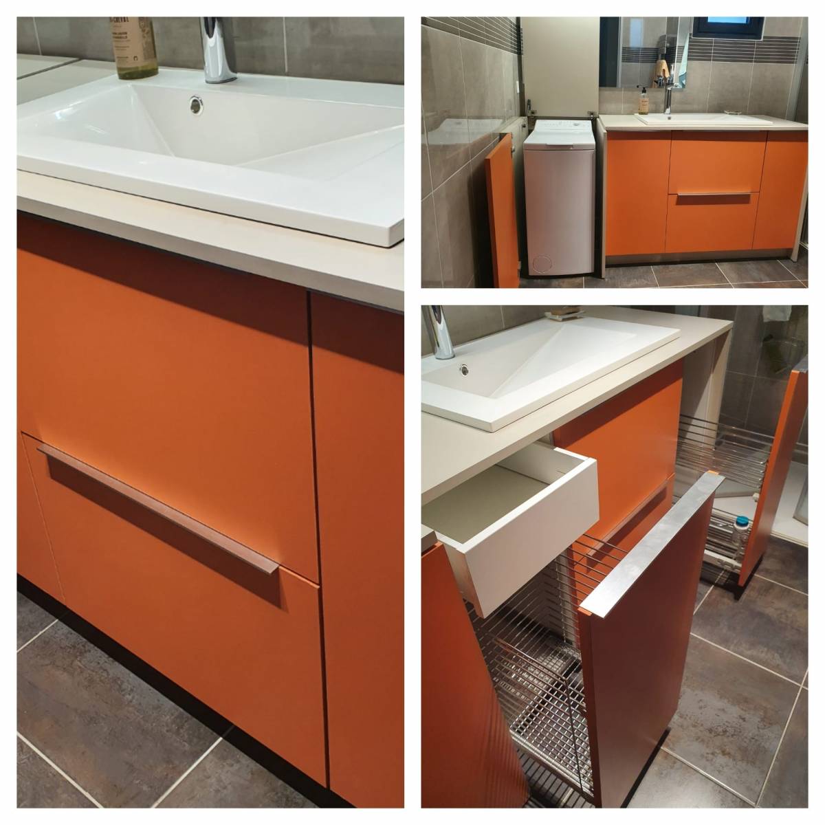  salle de bain moderne orange Pinterest 