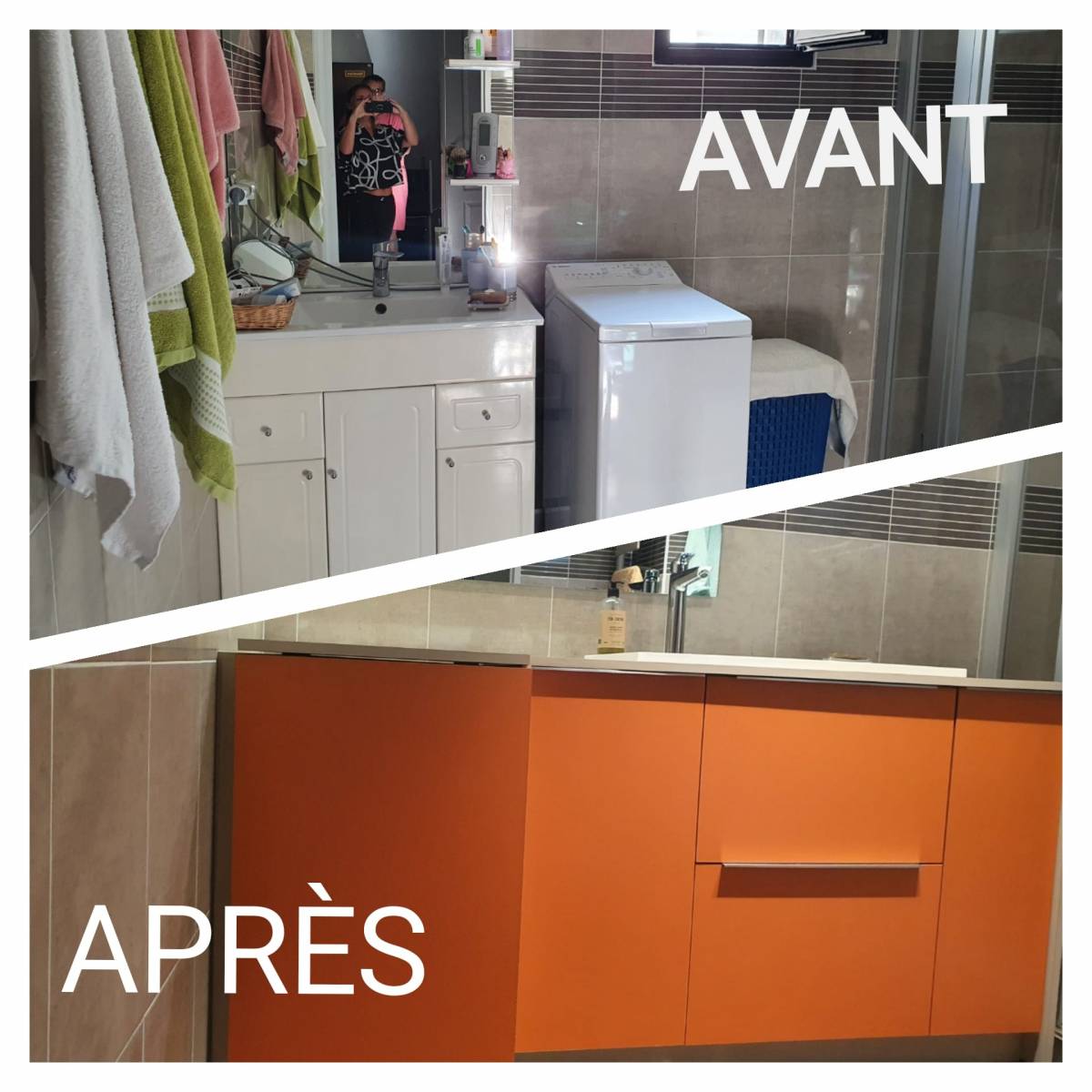  salle de bain moderne orange Pinterest 